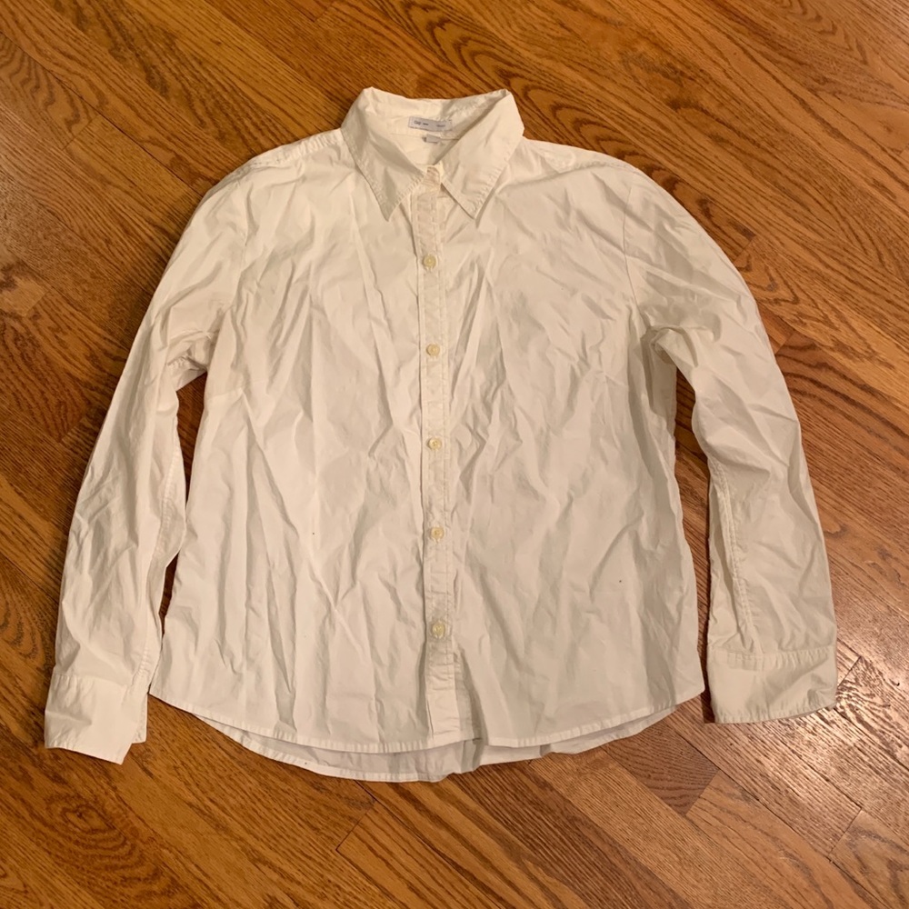 GAP Classic White Cotton Button Down, XL